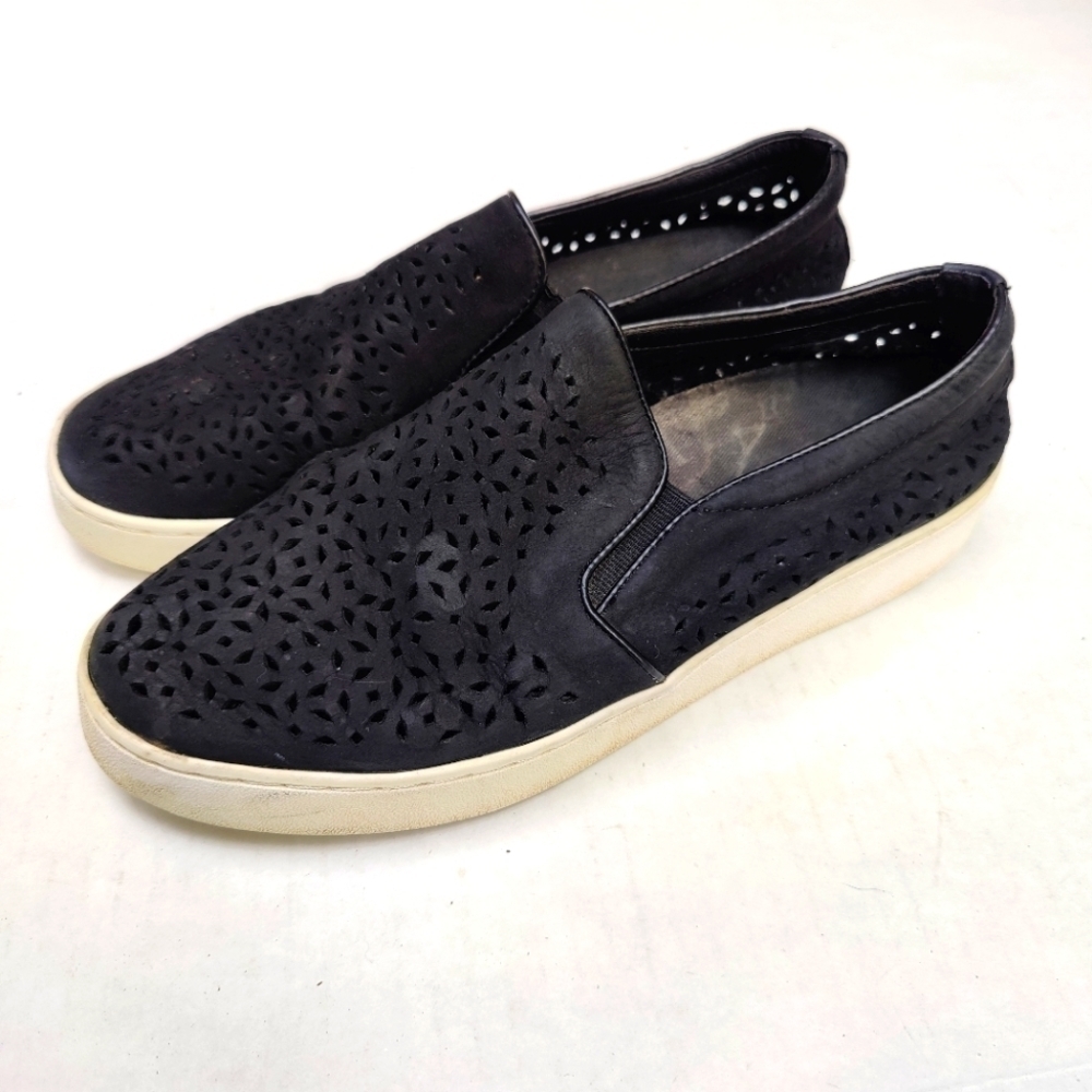 Vionic Womens Midi Perforated Black Nubuck Casual Slip On Shoes Size 8